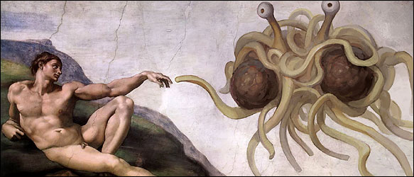 Flying Spaghetti Monster breathes life into Man