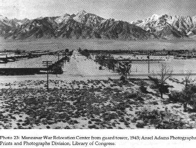 Manzanar War Relocation Center from guard tower