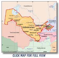 [Uzbekistan map]