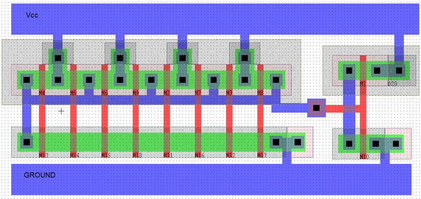 8 input AND gate layout