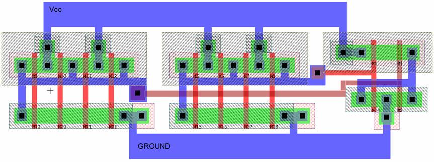 8 input AND gate using two 4 input NAND gates and a 2 input NOR gate