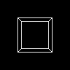 A cube in two-point perspective.