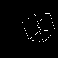 A cube in three-point perspective