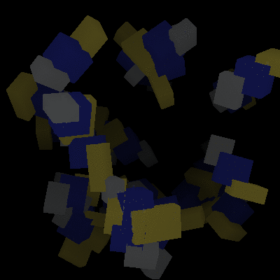 rotating cubes - deeper ones dim
