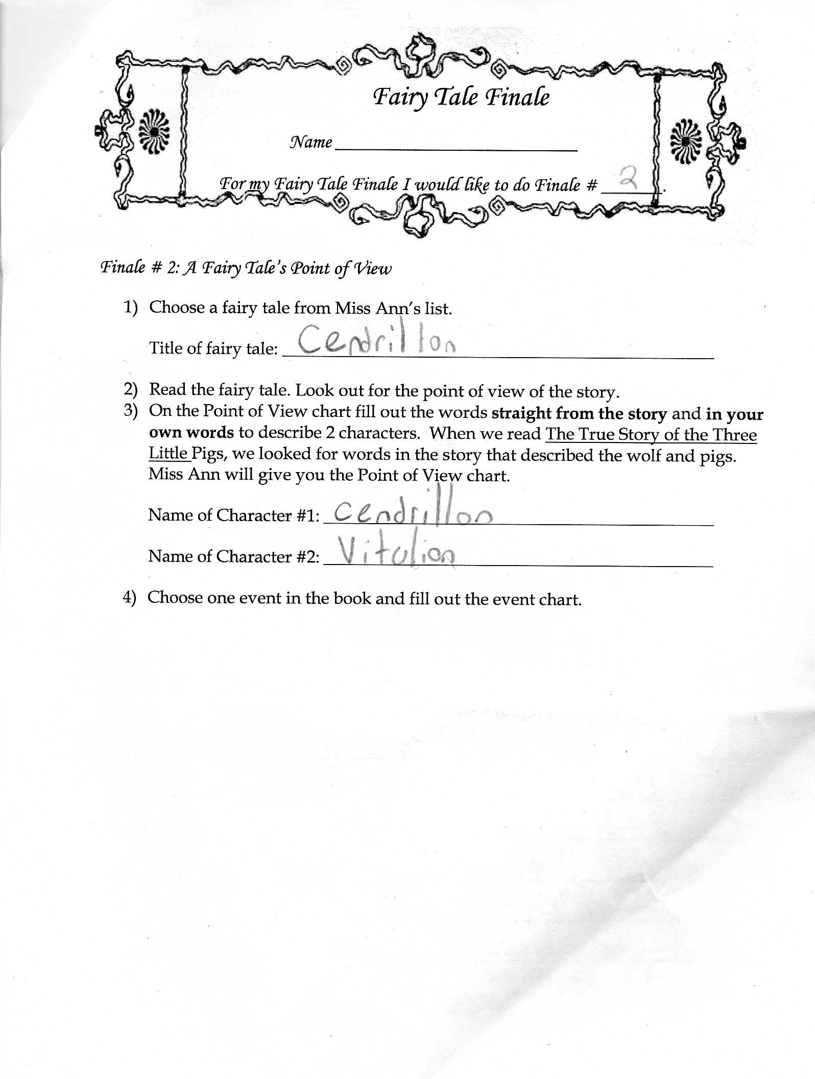 Characteristics Of Fairy Tales Chart